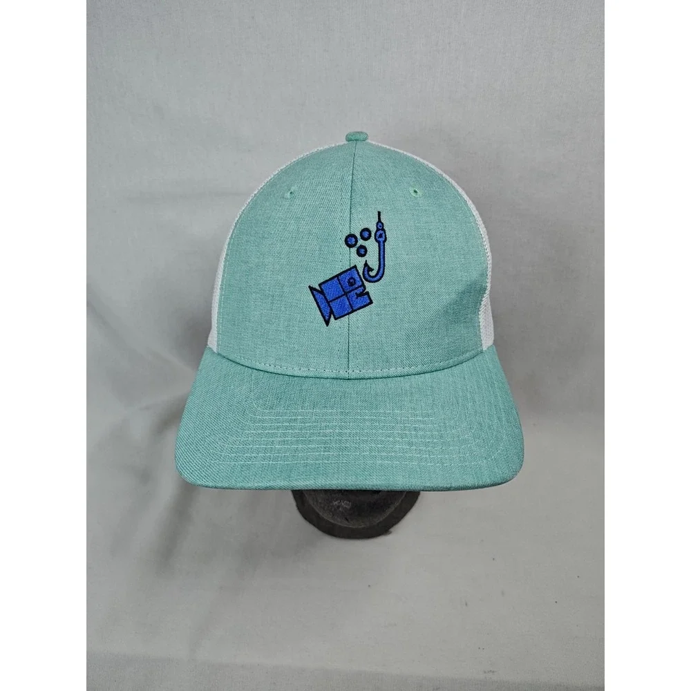 Nautical Fish Cap Hat Turquoise‎ Blue White Snapback Adjustable Men's Casual